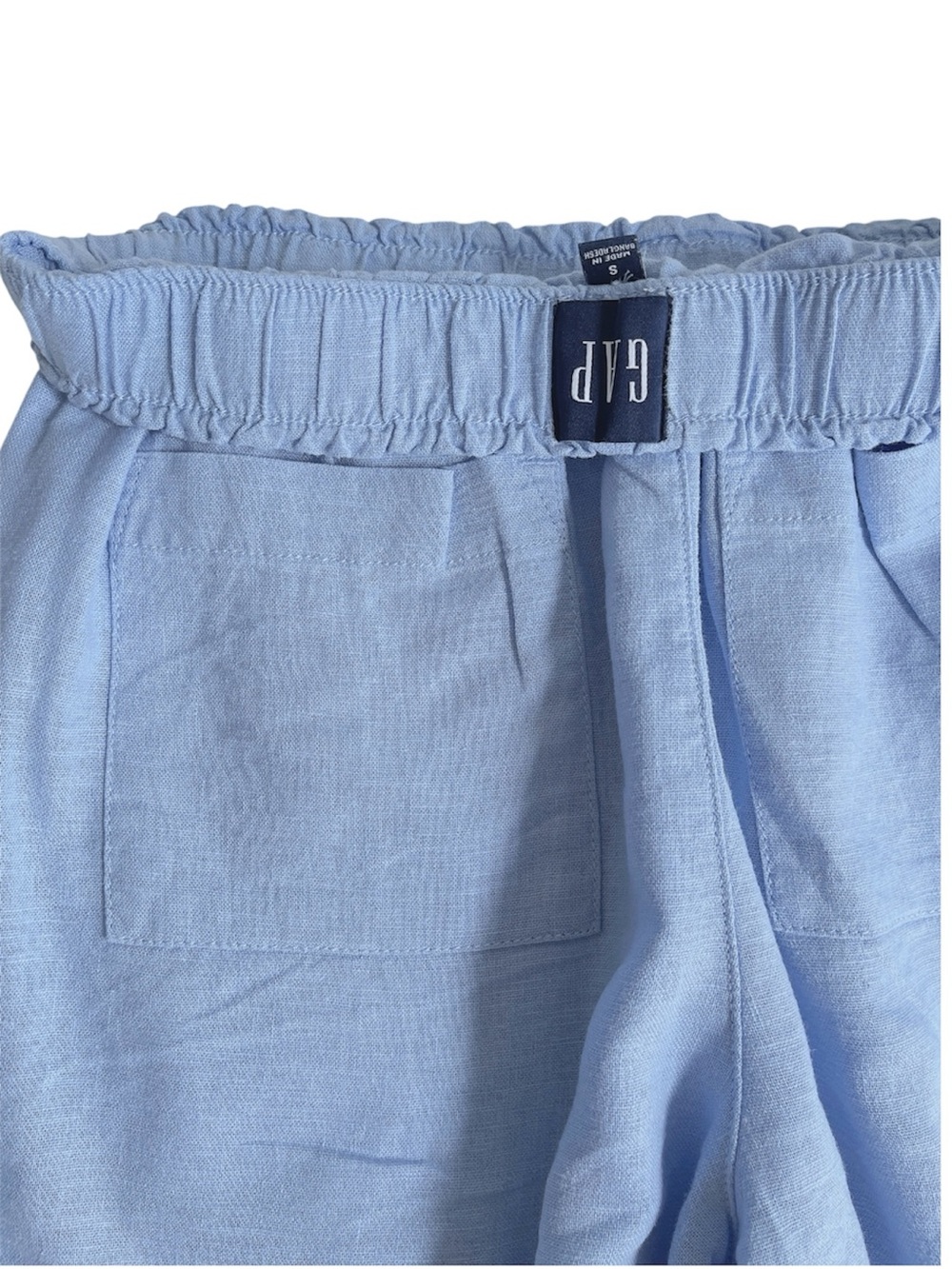 Gap Linen Blend Pull-On Shorts Small Blue Elastic Waist Casual Lightweight - Picture 3 of 3